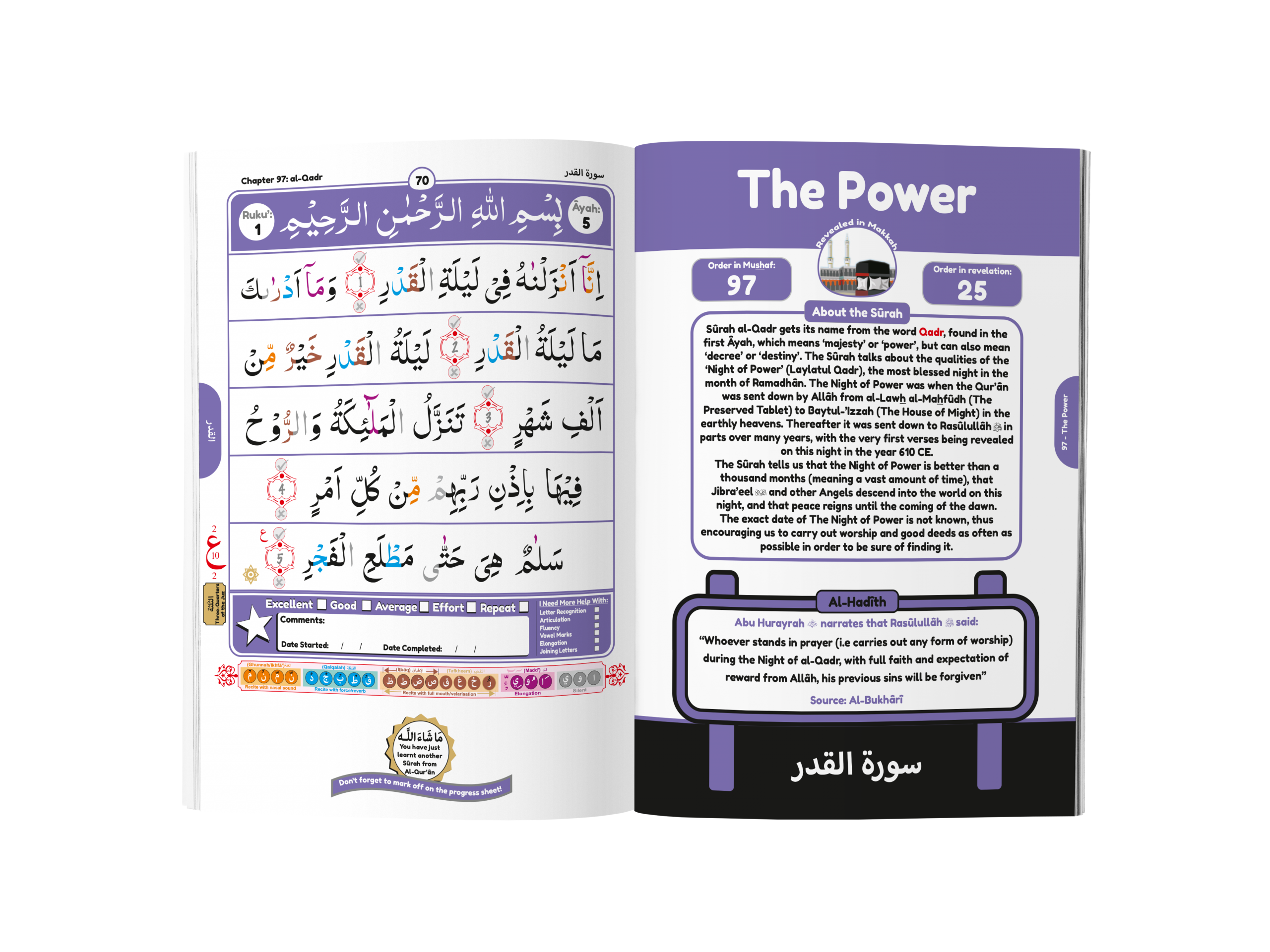 Juz Amma Book with Tajwid & History of each Surah in English - Image 2